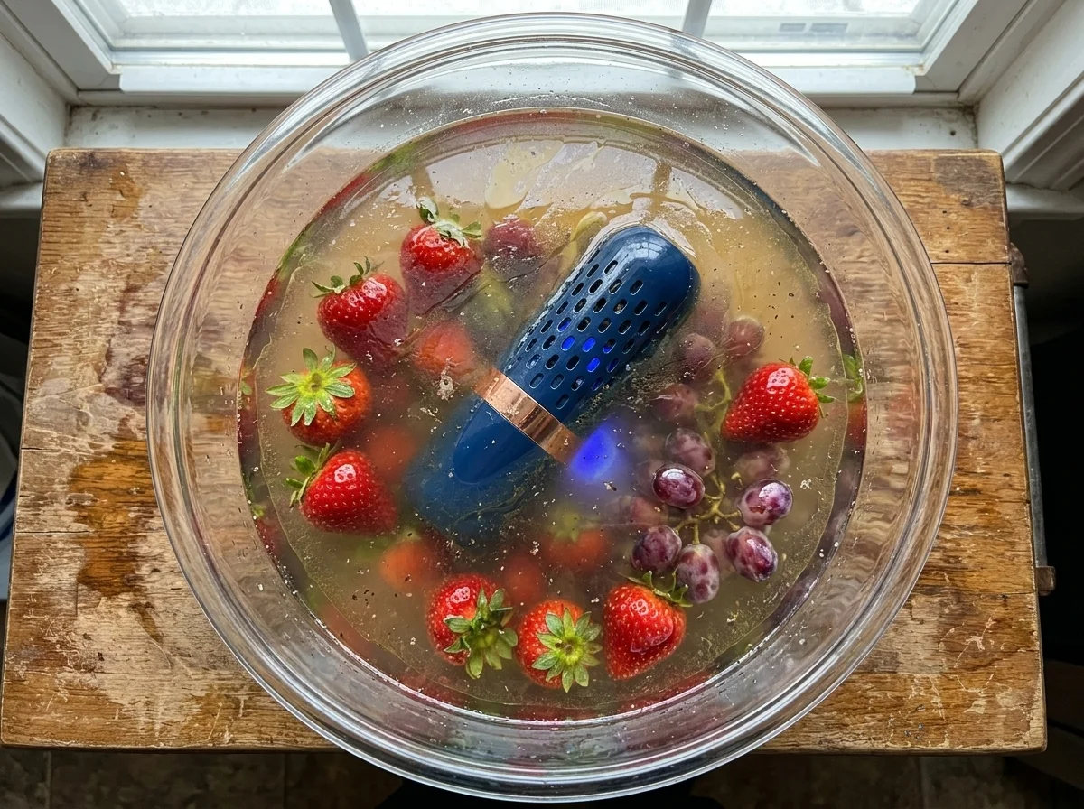 Cloudy water from washed produce
